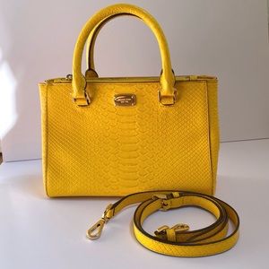 Michael Kors Sunflower Embossed Leather Satchel